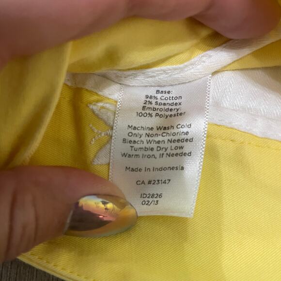 Talbots Petite Butterfly Chino Bermuda Shorts – Yellow, Size 6P - Picture 4 of 8